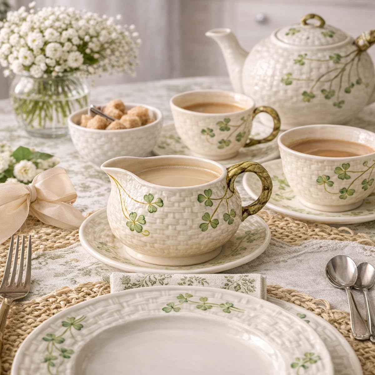 belleek ベリーク ニューシェルパターン プレートセット ケーキ皿① Amazon.com: Belleek: Shamrock Collection